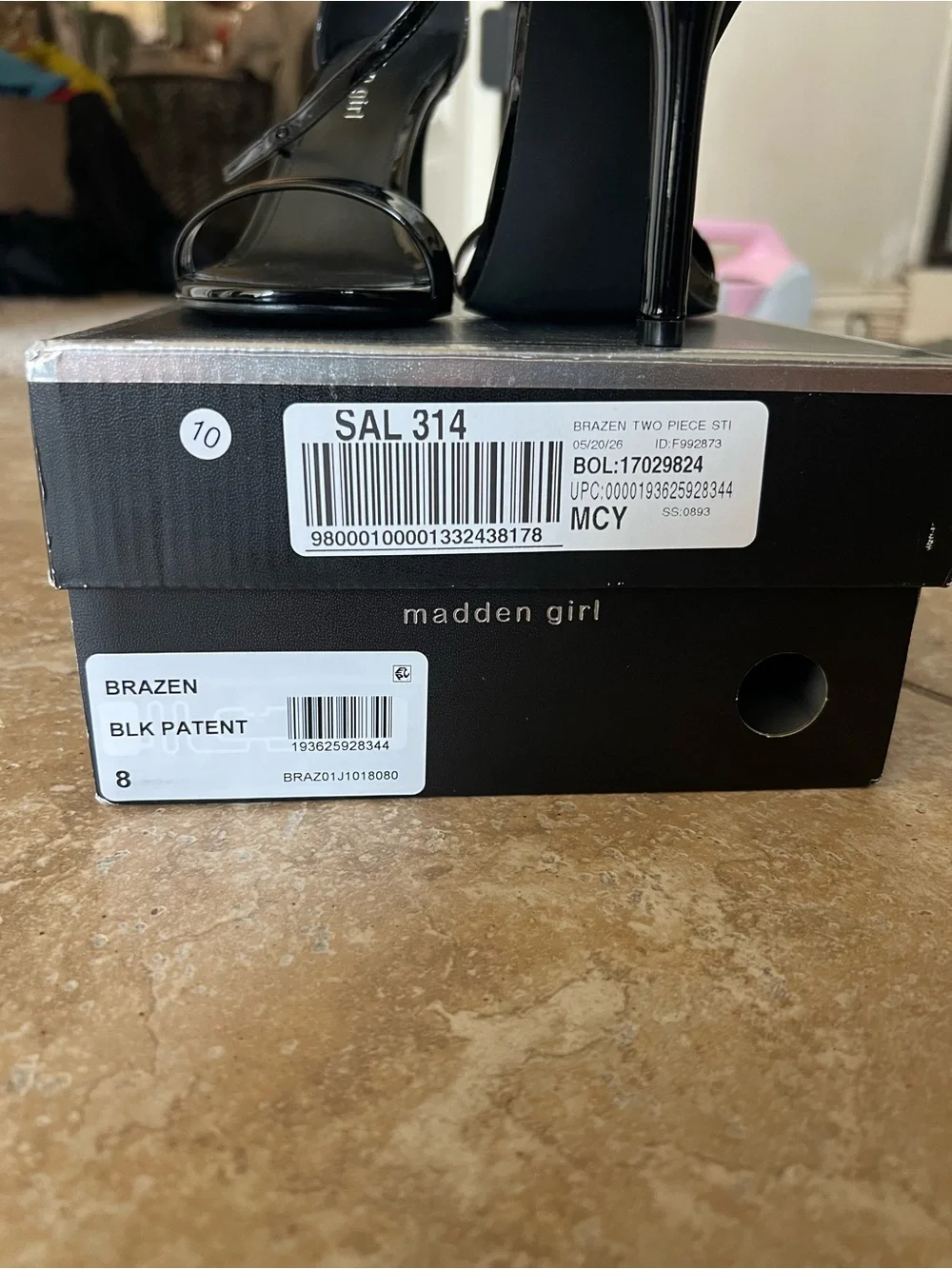 Madden Girl Black Patent Ankle-Strap Stiletto Heels NWT